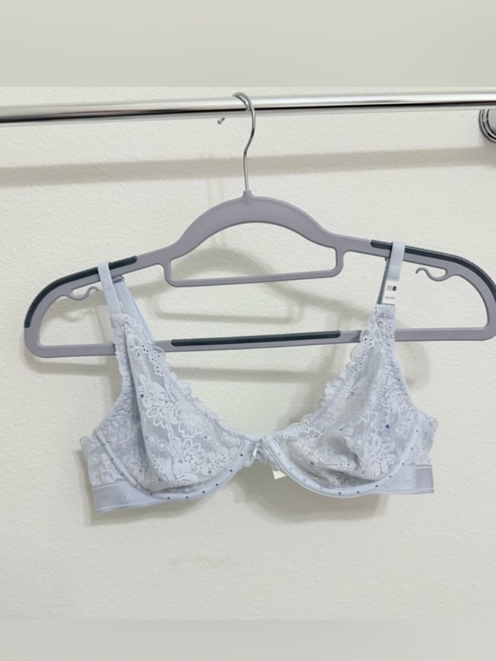 Pink by Victoria Secret Lace Underwire Bra in Light blue